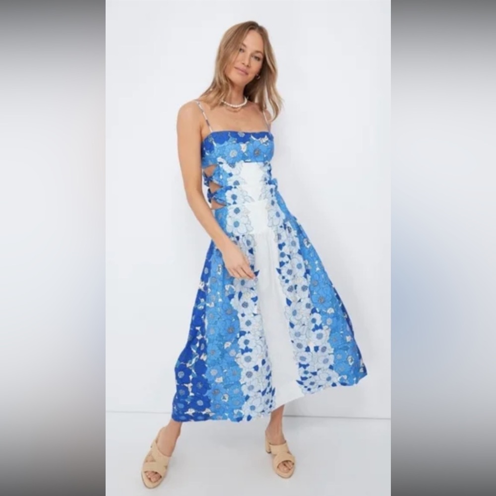 Farm RIO Blue and White floral dress